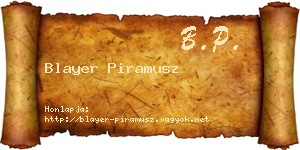 Blayer Piramusz névjegykártya
